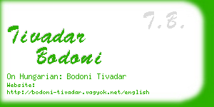 tivadar bodoni business card